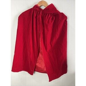 Little Red Riding Hood Red Cape Hooded Cloak Adult Size, for Theater Halloween